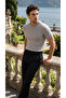 Men's Knitted Pattern Crew Neck Knitwear T-Shirt - 100% Cotton Acrylic - 3