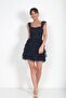 Women's Thick Strap Lined Beaded Sequined Layered Short Dress - 2
