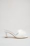 Lace Detailed Feathered Bridal Slippers White Thick Heeled Wedding Engagement and Dowry Slippers - 5