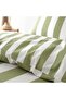 Cove Stripe Reversible Double Duvet Cover Set with Pillowcases Green - 4