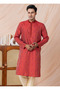 Mens Self Design Jacquard Silk Kurta Set - 6