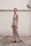 My Fashion Striped Shawl Collar Vest and Wide Leg Pants Set - 3