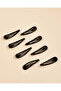 Women Black Plain Hair Clips Set (8 Piece) - 2