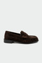 Dipsy Stitched Detailed Genuine Leather Bitter Brown Suede Women's Loafer - 2