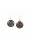 100% Handmade Copper |   Copper Navy Blue Beige Oval Patterned Dangle Earrings |   100% Handmade Copper - 6