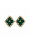 Bucce Green Colored Gold Earrings