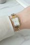 Chain Model Steel Bracelet Golden Yellow Women's Wristwatch - 4