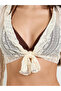 Pack of 4 - Textured Front Tie Ruffle Detail Top, Short Tie Sarong, Tie Bikini and Brief Set - 7