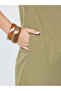 Plus Size Khaki Side-Slit Sleeveless Midi Dress - 4