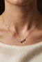 Zircon Stone Rowed Waterway Model V Necklace - 3