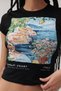 -Women's Slim Fit Basic Crop T-Shirt Coastal Lemon Print Cotton Fabric - 3