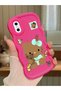 iPhone X Compatible Case with Camera Protector Red Silicone Couple Phone Case Kitty Pattern