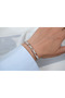 Blk589 Oval Ring Detail Silver Bracelet with Elevator Design - 2