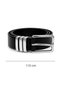 Black Shk3010 Women's Faux Leather Waist Belt with Triple Silver Bridge Buckle - 3
