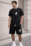 Unisex Oversize Shorts Set Crew Neck Short Sleeve T-Shirt Shorts 2-Piece Sports Combination Casual Summer Basketball Printed