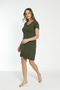 Women's Lace Detailed V-Neck Short Sleeve Combed Cotton Nightgown / Plus Size - 2