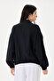 Black Italian 100% Linen Embroidered Zippered Low Sleeve Oversize Linen Blouse Blouse Size 38 - 44 - 6