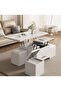 Lift-Top Coffee Table with 4 Stools, Modern Space Saving Center Table, Multi-Functional Adjustable Coffee Table with Hidden Storage Compartment