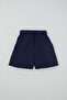 Girl's Shorts with Belt, Elastic Waist and Pockets, Ages 9-14, Navy Blue - 2