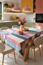 Modern Colorful Striped Tablecloth Stain-Resistant Stylish Design for Garden Balcony - 3