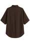 1030 Women's Cotton Striped Slightly Transparent Short Sleeve Oversize Shirt Brown - 4