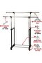 Double Garment Rack with Extendable Pipes – Adjustable Clothes Hanging Rack, Free Standing Wardrobe Organizer for Bedroom, Laundry Room & Home Storage - 3