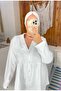 Hijab Boneli White Color No-Show Cotton Fabric Maternity Pajama Set - 3