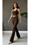 Bitter Brown Women's Miya Spanish Flare Lycra Jeans High Waist Jeans Gathering Effect (Extra Comfortable) - 2