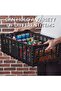 Foldable Plastic Storage Box, 52L – Set of 10 Sturdy Collapsible Crates (60x40x22cm) – Stackable Storage Bins for Office & Home – Versatile Use – 10-Piece Set, Black - 2