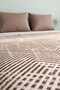 Brown Prism Patterned Double Printed Pique & Bedspread 200X230 cm - 3