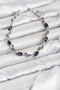 Brass Silver Color Purple Zircon Stone Flower Model Women's Bracelet