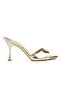Zri̇n-716 Gold Patent Leather Pointed Toe Heeled Slippers 9 cm - 3