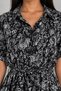 Women's Dress Long 100% Viscose Patterned Buttoned Short Sleeve Belted Shirt Collar Summer Dress - 2