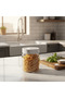 Glass Canister with Elegant Marble-Pattern Plastic Lid | 1 Litre Airtight Storage Jar for Kitchen, Pantry & Home Organisation - 3