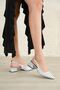 Women's Mely Buckle Short Heeled Shoes - Polka Dot-White - 3
