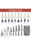 Multi-Functional Kitchen Utensils Set with Knives & Silicone Tools in Grey Storage Case