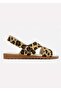 Buckle Cross Women's Sandals Leopard - 2