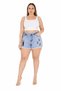 Zanessi Large Size Denim Shorts Cat Embroidery Cotton Elastane Summer Women's Jean Shorts