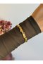 Anti-Tarnish Steel Cuff Bracelet with Drop Stone Detail - 3