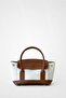 Maris Leather Detailed Canvas Shoulder and Hand Bag - Tan - 3