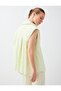 Mint Green Padded Sleeveless Cotton Blend Poplin Shirt - 6