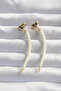 Brass Cream Color Botega Earrings - 4