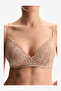 Women Cosy Lace Beige Wireless Padded Bra - 3