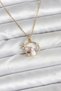 316L Steel Chain Gold Zircon Stone Christmas Themed Women's Necklace