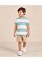 Boys Mint Striped Logo Polo - 2