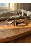 Elegant and Adjustable Copper Bracelet with Brown Cat's Eye Natural Stone