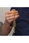 Honey Color Crimped Amber Prayer Beads with Metal Tassels - 3