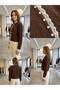 Women's Lace Detailed Seasonal Knitted Cardigan Coffee Color - 2