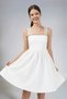 Girl's White Crepe Evening Dress with Stone Striped Strap Detail and Gipe Back, Graduation Dress for Ages 11-15 - 5