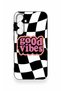 Samsung A35 Compatible Black Good Vibes Patterned Silicone Case - 2